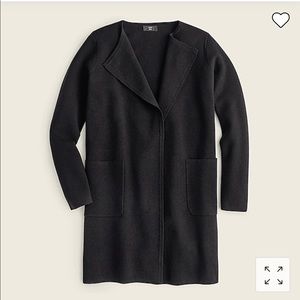 EUC J. Crew Juliette collarless sweater blazer in black - large